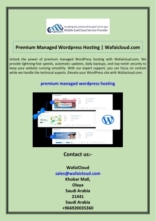 Premium Managed Wordpress Hosting Wafaicloud.com