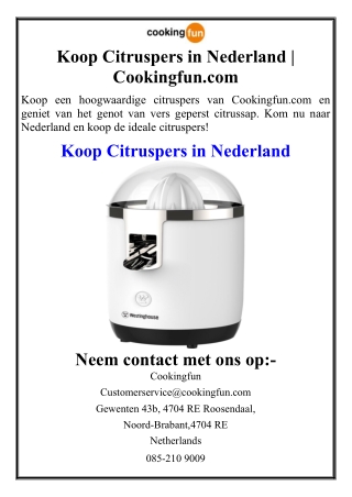 Koop Citruspers in Nederland | Cookingfun.com