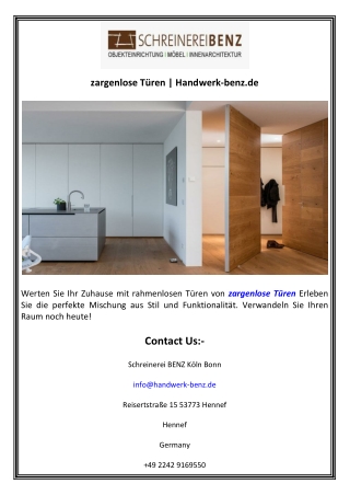 zargenlose Türen  Handwerk-benz.de