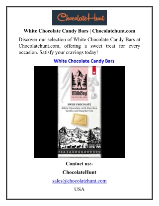 White Chocolate Candy Bars Chocolatehunt