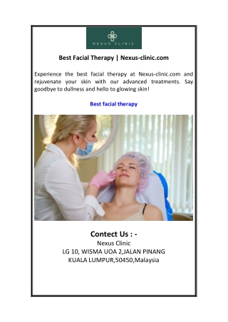 Best Facial Therapy  Nexus-clinic.com