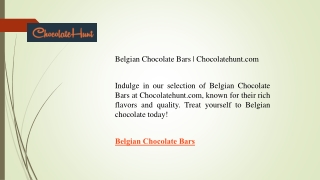 Belgian Chocolate Bars  Chocolatehunt