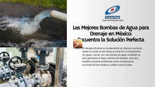 Tsurumi México - Las Mejores Bombas de Agua para Drenaje en México Encuentra la Solución Perfecta