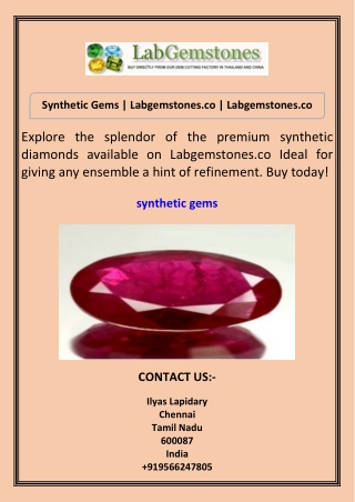 Synthetic Gems Labgemstones.co Labgemstones.co