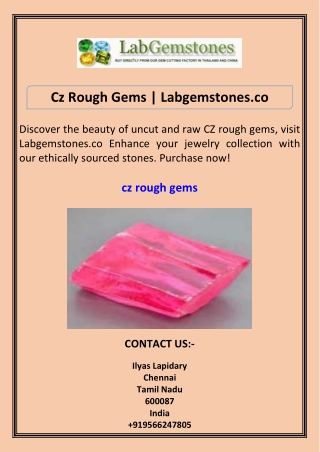 Cz Rough Gems Labgemstones.co