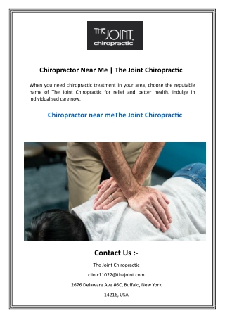 Chiropractor Near Me  The Joint Chiropractic
