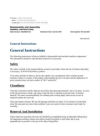 Caterpillar Cat D5 TRACK-TYPE TRACTOR (Prefix 63J) Service Repair Manual Instant Download (63J00001-00953)