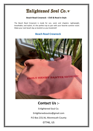 Beach Read Crewneck – Chill & Read in Style