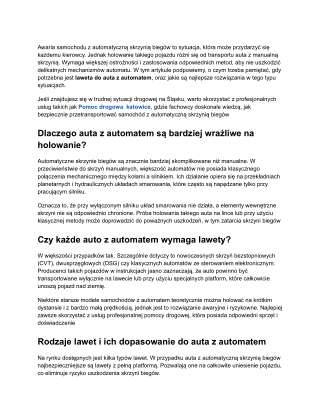 Laweta do auta z automatem – o czym trzeba pamiętać_