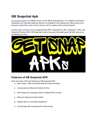 GB Snapchat Apk