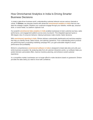 How Omnichannel Analytics in India Is Driving Smarter Business Decisions