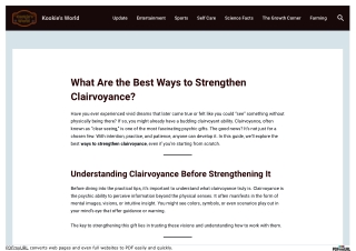 Best Ways to Strengthen Clairvoyance