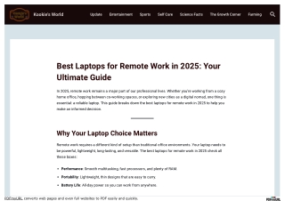 Best Laptops for Remote Work