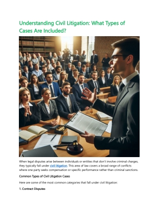 Understanding Civil Litigation: What Types of Cases Are Included?