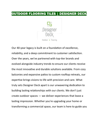 OUTDOOR FLOORING TILES