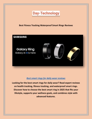 Best Fitness Tracking Waterproof Smart Rings Reviews