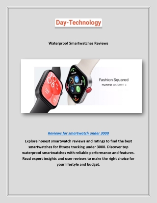 Waterproof Smartwatches Reviews