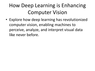 Unlocking Computer Vision with Deep Learning