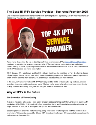 The Best 4K IPTV Service Provider - Top-rated Provider 2025