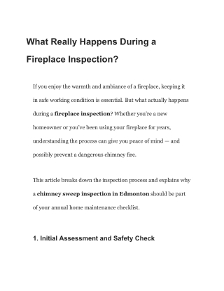 What Really Happens During a Fireplace Inspection