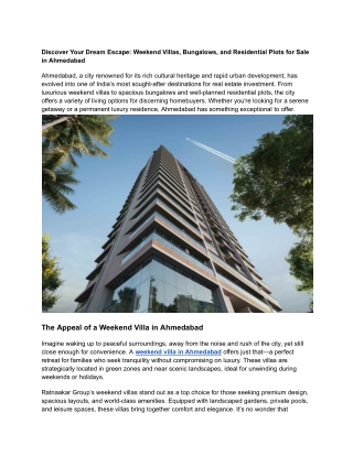 Discover Your Dream Escape_ Weekend Villas, Bungalows, and Residential Plots for Sale in Ahmedabad