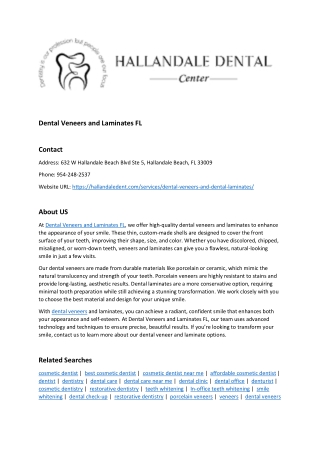 Dental Veneers and Laminates FL
