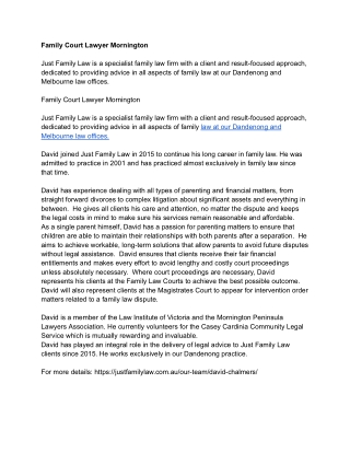 Family Court Lawyer Mornington _ Justfamilylaw