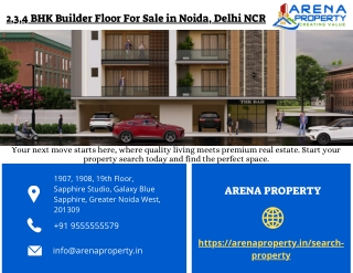 2,3,4 BHK Builder Floor For Sale in Noida, Delhi NCR