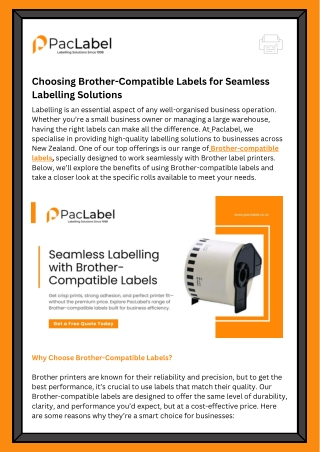 Choosing Brother-Compatible Labels for Seamless Labelling Solutions