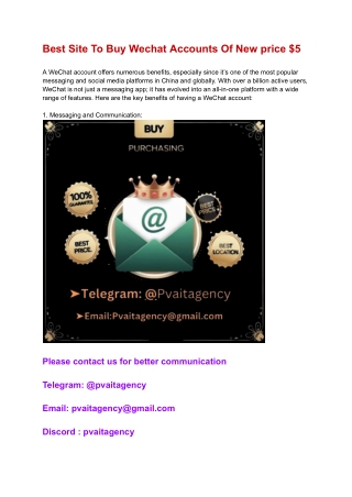 Best Site To Buy Wechat Accounts Of New price $5