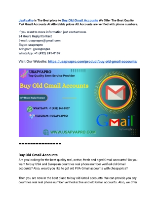 Buy Old Gmail Accounts: A Comprehensive Guide