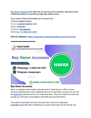 Top 5 Sites to Buy Naver Accounts (PVA & Old)