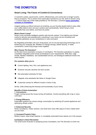 Smart Living The Future of Comfort Convenience