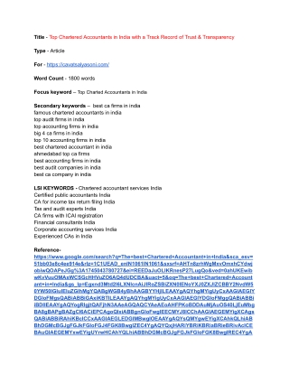 Top Chartered Accountants in India with a Track Record of Trust & Transparency