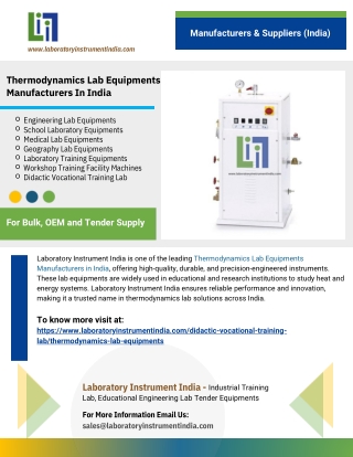 Thermodynamics Lab Equipments Manufacturers In India