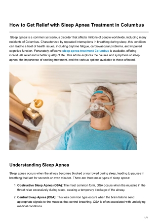 How to Get Relief with Sleep Apnea Treatment in Columbus