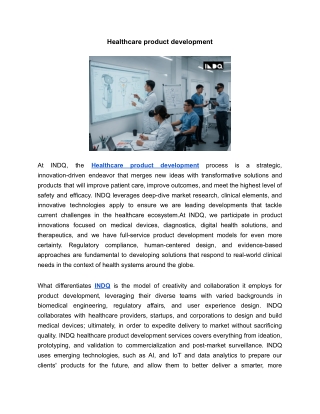 Healthcare product development | INDQ