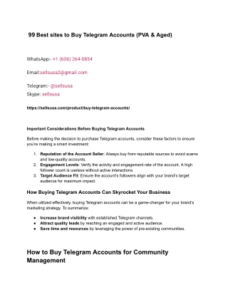 99 Best sites to Buy Telegram Accounts (PVA & Aged)