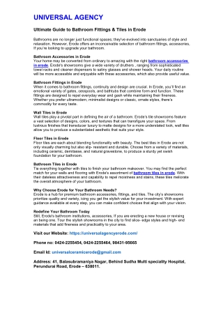 Ultimate Guide to Bathroom Fittings