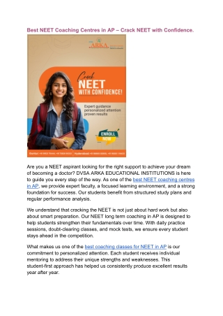 Best NEET Coaching Centres in AP – Crack NEET with Confidence.