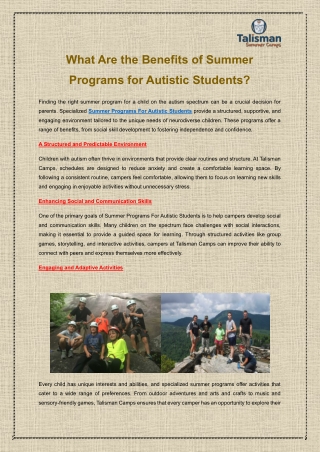 What Are the Benefits of Summer Programs for Autistic Students.docx