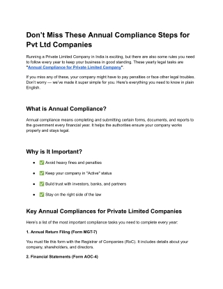 Don’t Miss These Annual Compliance Steps for Pvt Ltd Companies (1)