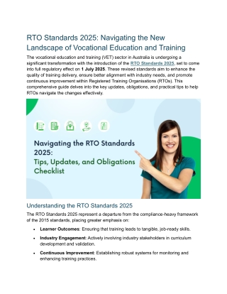 RTO Standards 2025: Complete Guide to Updates, Tips & Compliance Checklist