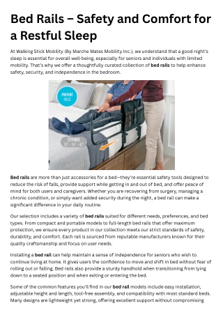 Bed Rails – Safety and Comfort for a Restful Sleep