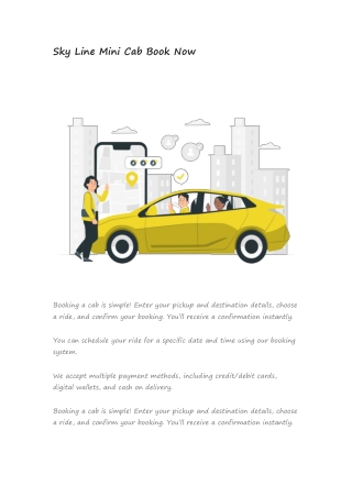 Sky Line Mini Cab Book Now 