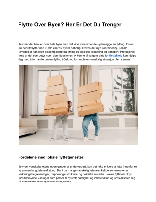 Flytte over byen_ Her er det du trenger