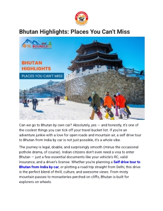 Bhutan Highlights_ Places You Can’t Miss