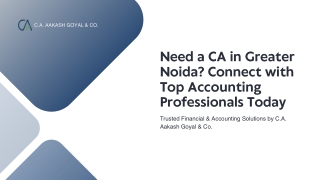 Need a CA in Greater Noida Connect with Top Accounting Professionals Today