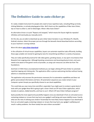 The Definitive Guide to auto clicker pc
