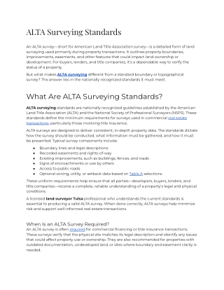 ALTA Surveying Standards